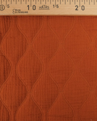 Tissu Double Gaze Matelassée Ivy Terracotta  - Mercerine