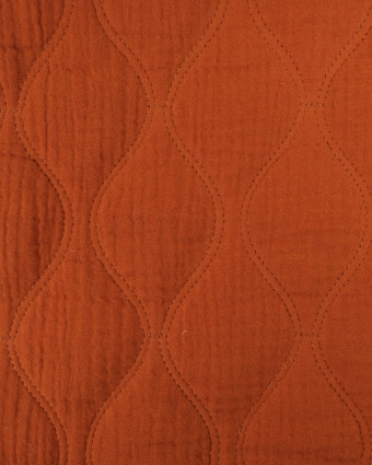 Tissu Double Gaze Matelassée Ivy Terracotta  - Mercerine