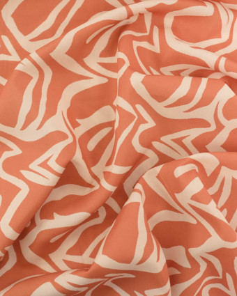 Viscose Terra Motif Zébré Beige - Mercerine