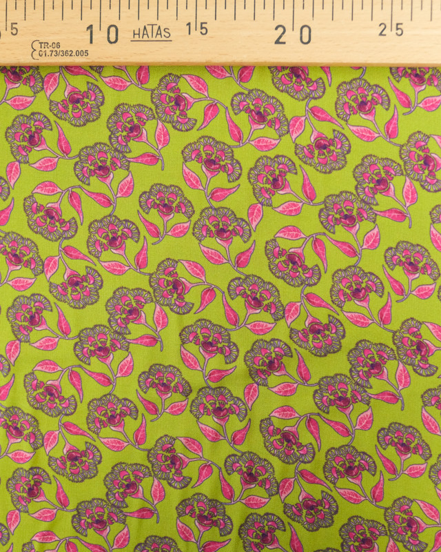 Viscose Indienne Vert et Rose - Mercerine