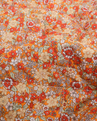 Tissu Matelassé Double Face Champête Rose Pêche  - Mercerine