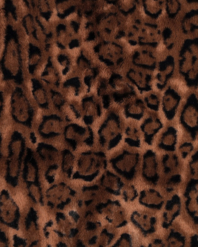 Fausse Fourrure Chocolat Motif Léopard - Mercerine