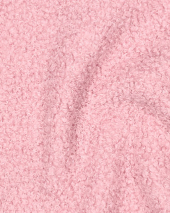 Tissu Petites Petites Bouclettes Envers Polaire Rose Clair 