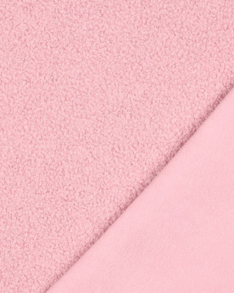 Tissu Petites Petites Bouclettes Envers Polaire Rose Clair 