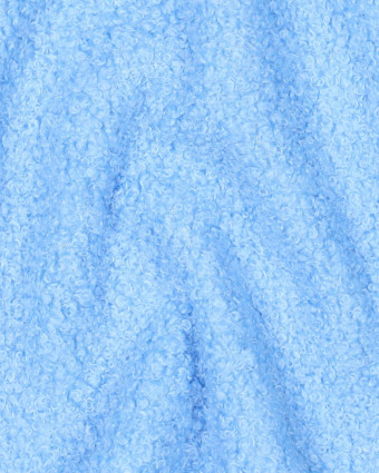 Tissu Petites Petites Bouclettes Envers Polaire Bleu Clair 