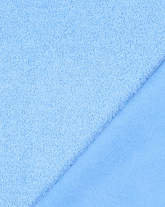 Tissu Petites Petites Bouclettes Envers Polaire Bleu Clair 