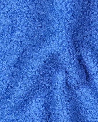 Tissu Petites Petites Bouclettes Envers Polaire Bleu Cobalt 