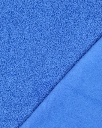 Tissu Petites Petites Bouclettes Envers Polaire Bleu Cobalt 