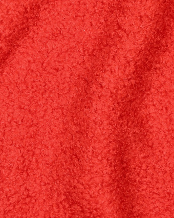 Tissu Petites Petites Bouclettes Envers Polaire Rouge Vif 