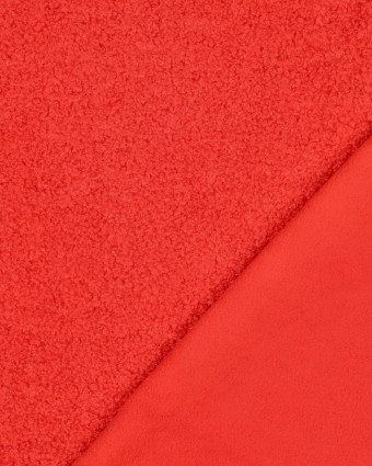 Tissu Petites Petites Bouclettes Envers Polaire Rouge Vif 