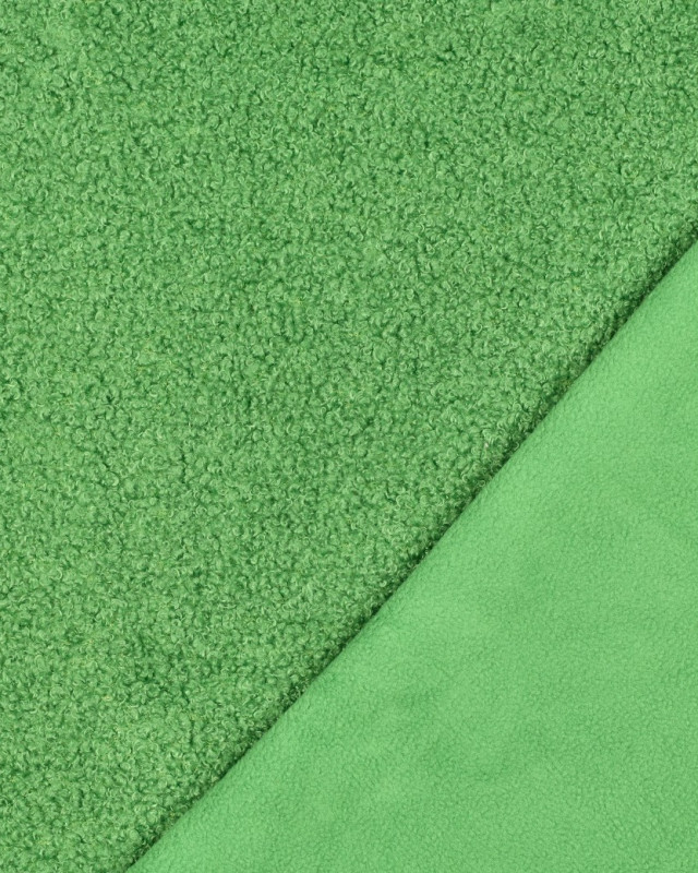 Tissu Petites Petites Bouclettes Envers Polaire Vert