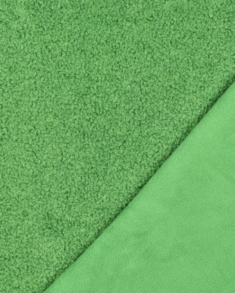 Tissu Petites Petites Bouclettes Envers Polaire Vert
