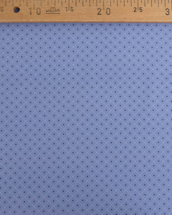 Popeline de Coton à Carreaux et Coeurs Bleus - Mercerine