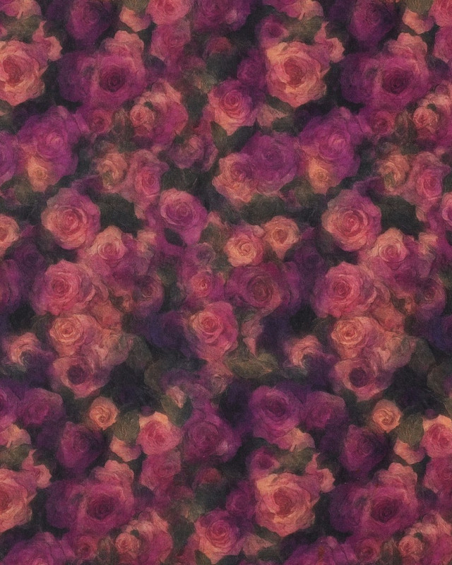 Tissu Satin de Viscose Motif Fleuri Violet - Mercerine