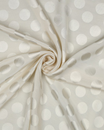 Tissu Viscose Jacquard Pois Ton sur Ton Ecru - Mercerine