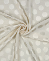 Tissu Viscose Jacquard Pois Ton sur Ton Ecru