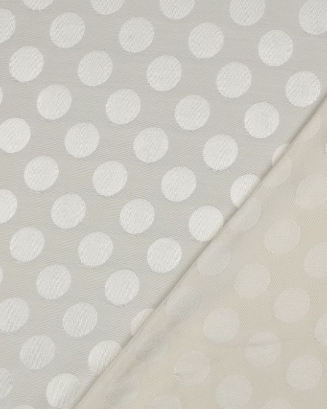 Tissu Viscose Jacquard Pois Ton sur Ton Ecru - Mercerine