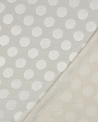 Tissu Viscose Jacquard Pois Ton sur Ton Ecru - Mercerine