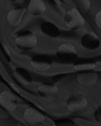 Tissu Viscose Jacquard Pois Ton sur Ton Noir - Mercerine
