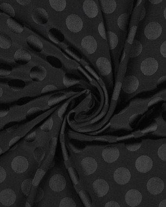 Tissu Viscose Jacquard Pois Ton sur Ton Noir - Mercerine