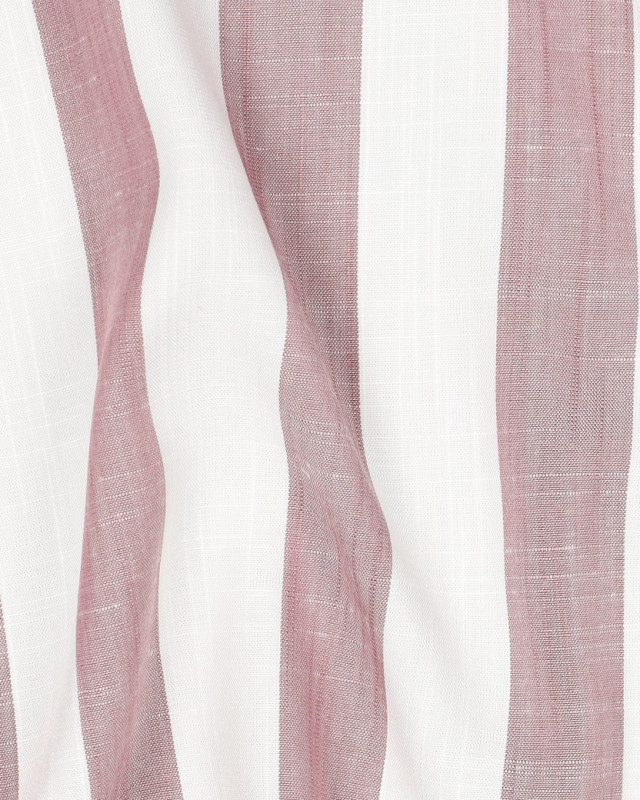 Tissu Viscose à Grandes Rayures Roses - Mercerine