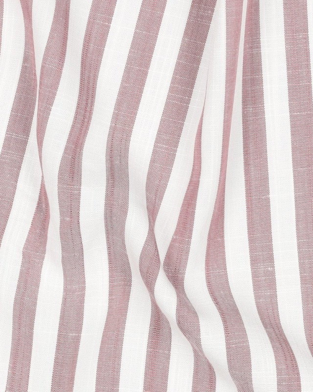 Tissu Viscose à Rayures Roses - Mercerine