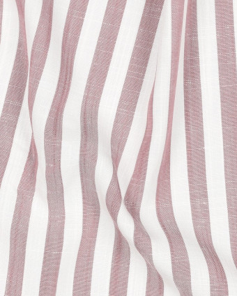 Tissu Viscose à Rayures Roses - Mercerine