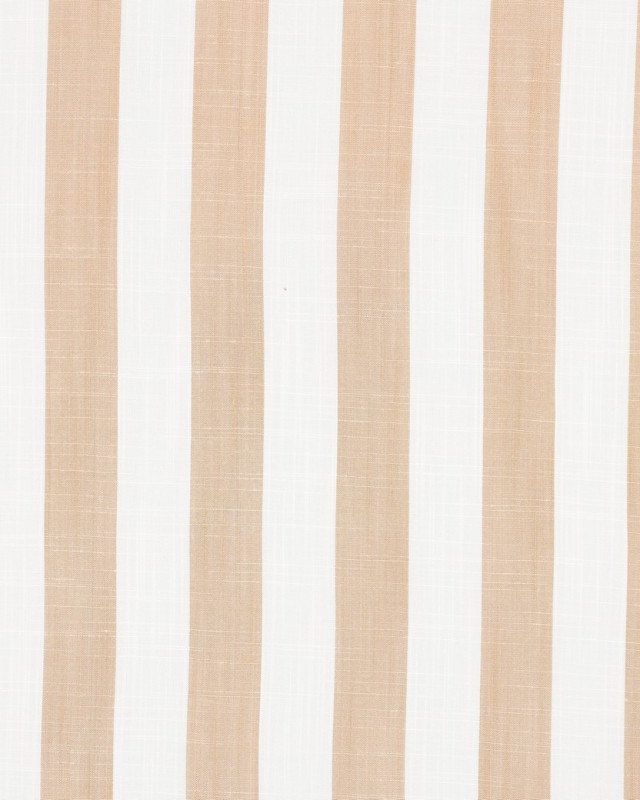 Tissu Viscose à Grandes Rayures Beiges - Mercerine