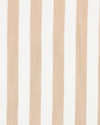 Tissu Viscose à Grandes Rayures Beiges - Mercerine
