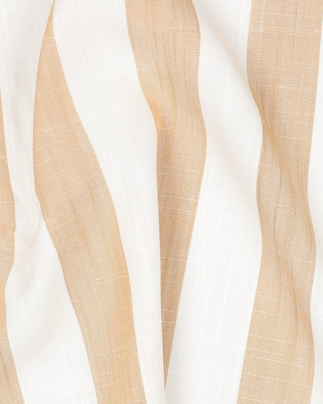 Tissu Viscose à Grandes Rayures Beiges - Mercerine