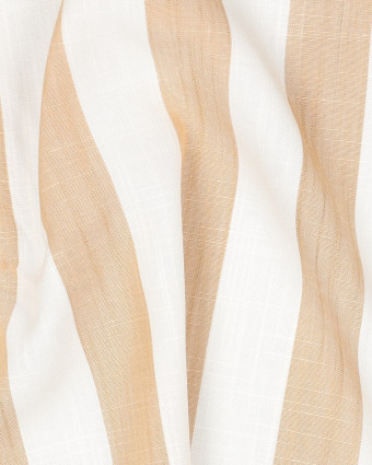 Tissu Viscose à Grandes Rayures Beiges - Mercerine