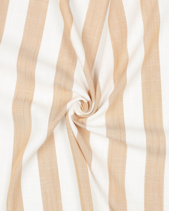 Tissu Viscose à Grandes Rayures Beiges - Mercerine