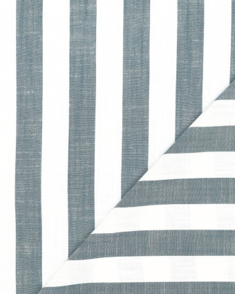 Tissu Viscose à Grandes Rayures Bleues - Mercerine