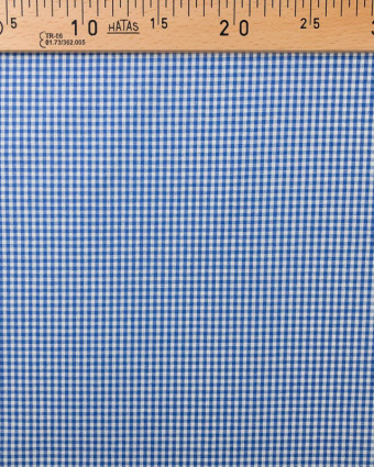 Tissu vichy bleu petit carreau - Mercerine