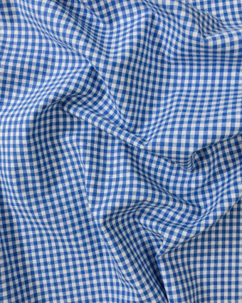 Tissu vichy bleu petit carreau - Mercerine