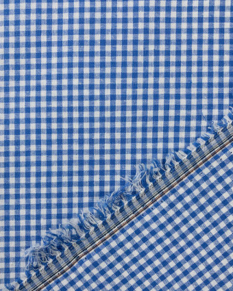 Tissu vichy bleu petit carreau - Mercerine