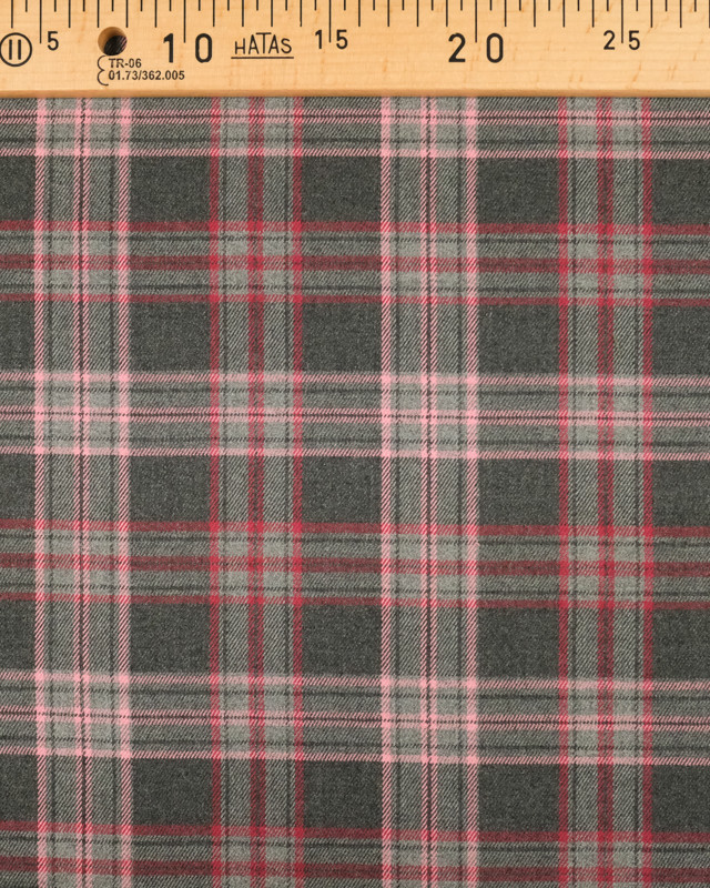  Tissu écossais gris rose - 10cm -  Mercerine
