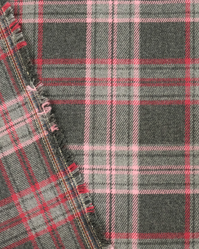  Tissu écossais gris rose - 10cm -  Mercerine