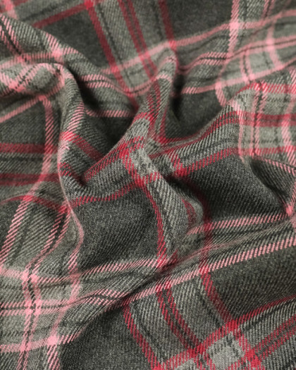 Tissu écossais gris roseMercerine