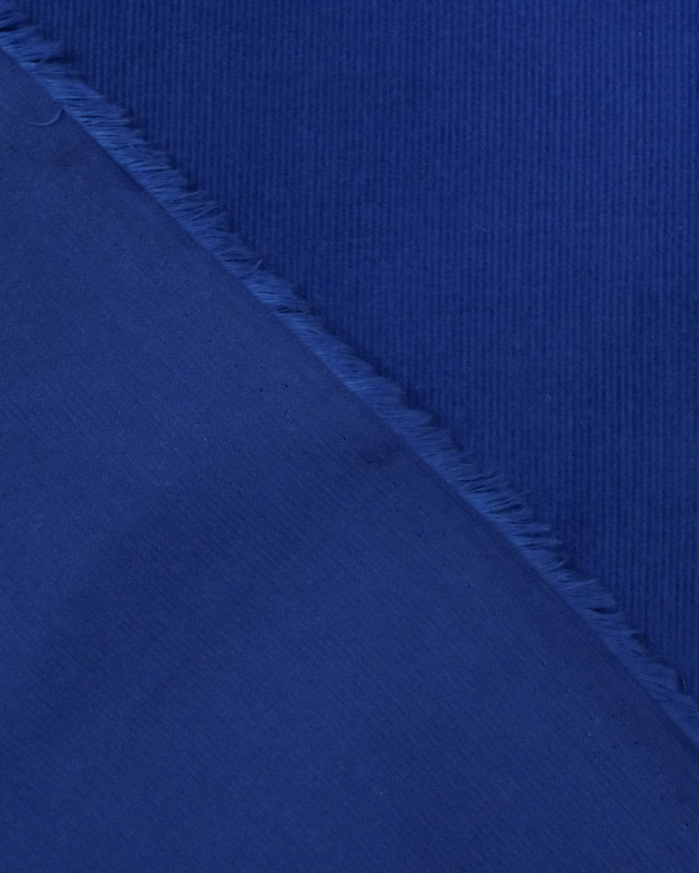 Tissu Velours Coton Milleraies bleu - Mercerine