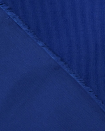 Tissu Velours Coton Milleraies bleu - Mercerine