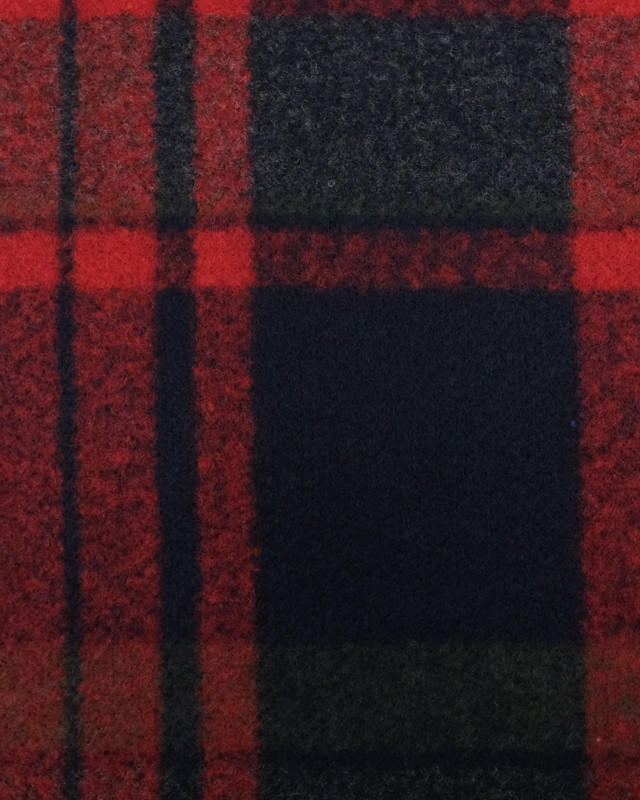  Tissu Carreaux Bleu Rouge  x10cm -  Mercerine