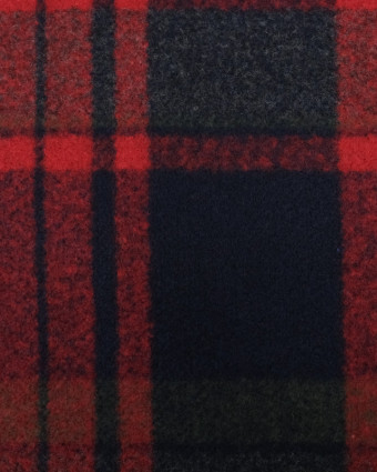  Tissu Carreaux Bleu Rouge  x10cm -  Mercerine