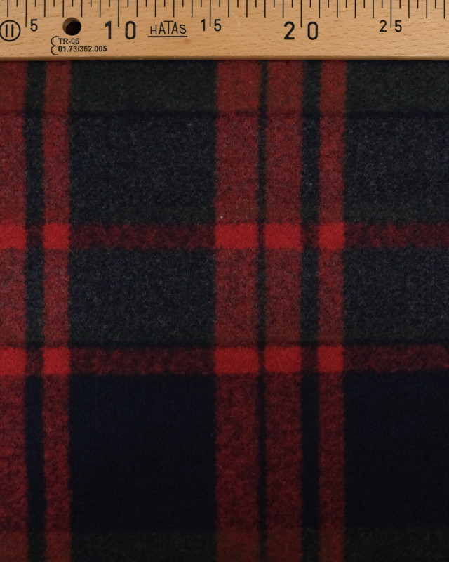  Tissu Carreaux Bleu Rouge  x10cm -  Mercerine