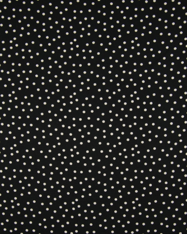 Tissu Viscose sergé Pois noir - Mercerine