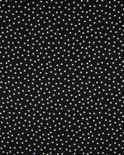 Viscose sergé Pois noir - Mercerine