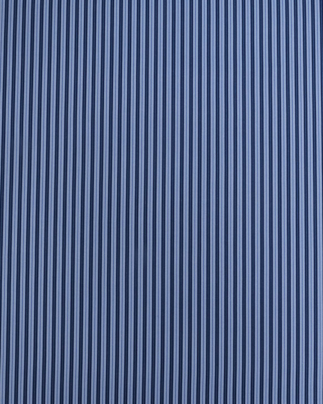 Popeline de Coton à Fines Rayures Bleues - Mercerine