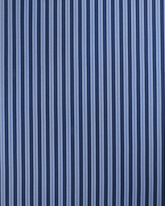 Popeline de Coton à Fines Rayures Bleues - Mercerine