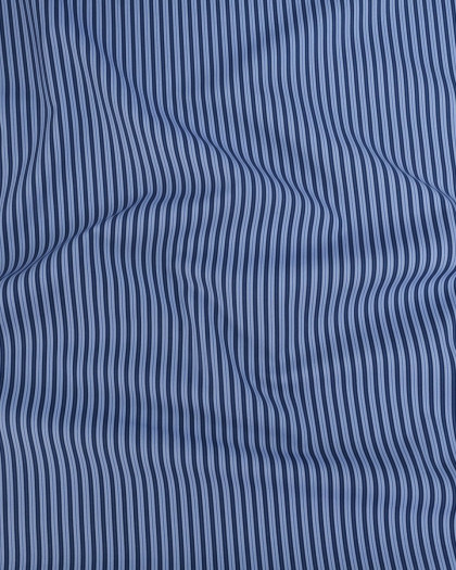 Popeline de Coton à Fines Rayures Bleues - Mercerine