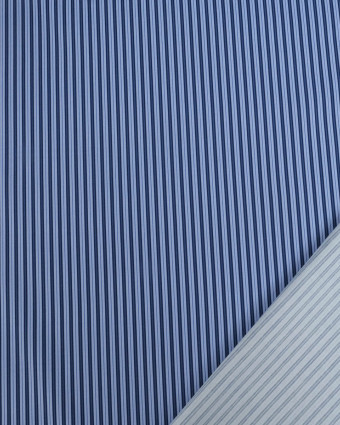Popeline de Coton à Fines Rayures Bleues - Mercerine